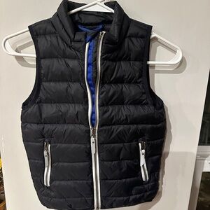 Black Puffer Vest with Blue Lining